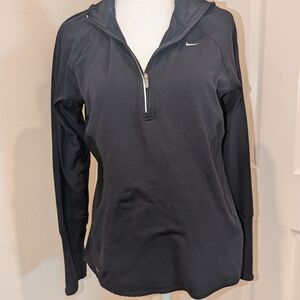 Nike Women's Dri-Fit Black Long Sleeve Zipper Workout Wear